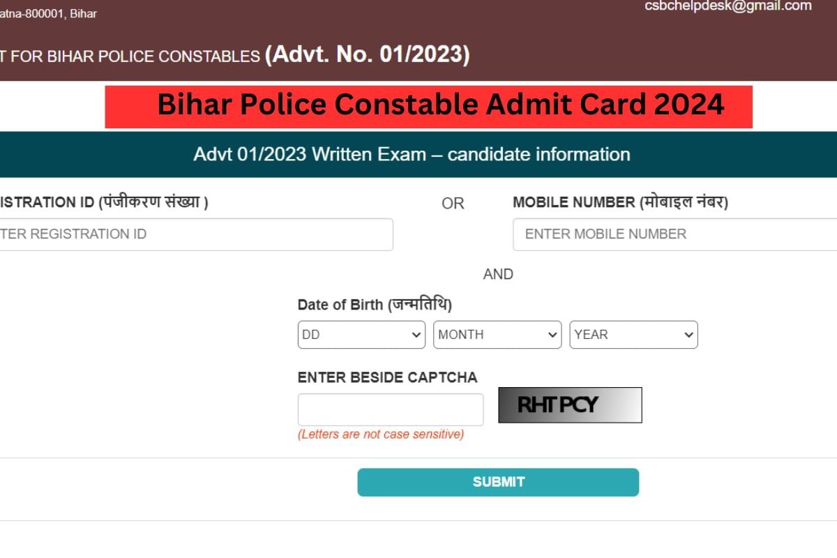 Bihar Police Constable Admit Card 2024 : बिहार पुलिस कॉन्स्टेबल परीक्षा एडमिट कार्ड जारी, यहां से करे डाउनलोड